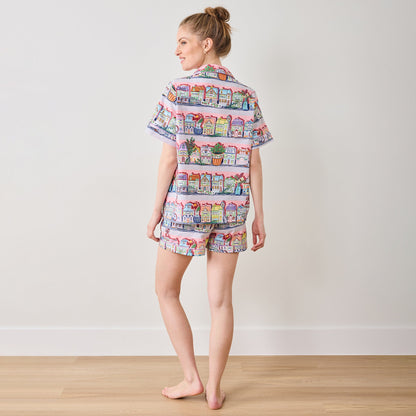 Ensemble pyjama court de cuisine rose Lenox Spice Village x Printfresh
