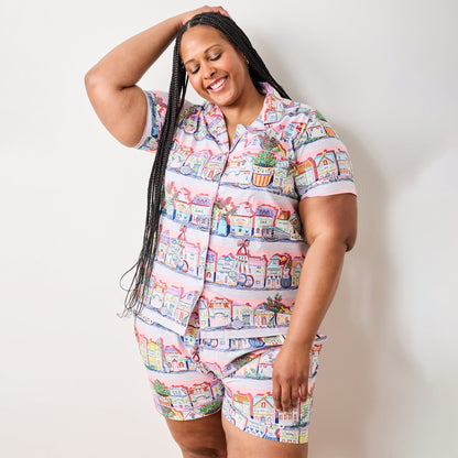 Ensemble pyjama court de cuisine rose Lenox Spice Village x Printfresh